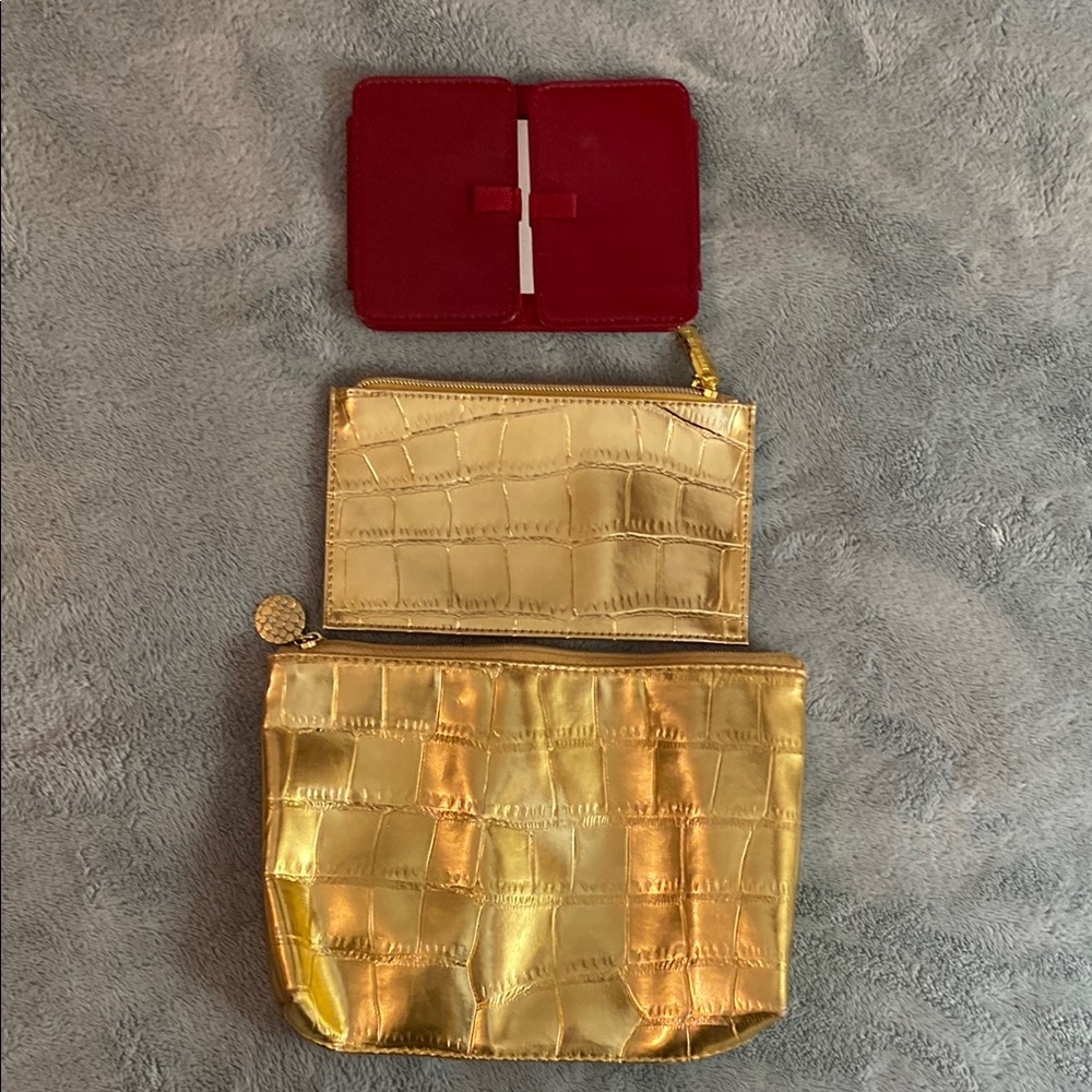 Estee Lauder Gold Cosmetic Bags Set